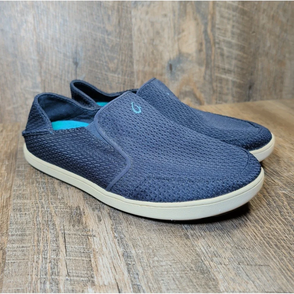 Olukai Nohea Mesh Men's Size 7 Slip On Sneakers Navy Blue Comfort Casual Shoes